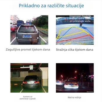 Kamera za stražnje ogledalo automobila s osvjetljenjem, model CH-1043, rezolucija 480x234, napajanje 12V, kut gledanja 170°