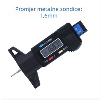 Wodilang Digitalni mjerač dubine za profil gume, 0-25 mm, digitalni zaslon