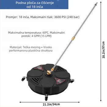 Aksesoar za visokotlačni čistač, okrugli disk za čišćenje, model DD-C09, materijal bakar-plastika, marka Other