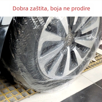 Jednokratna plastična navlaka za gume za lakiranje, univerzalni pokrov protiv pseće mokraće, PVC materijal, model +63, brend Great beauty speed of light, licencirana privatna etiketa: Da