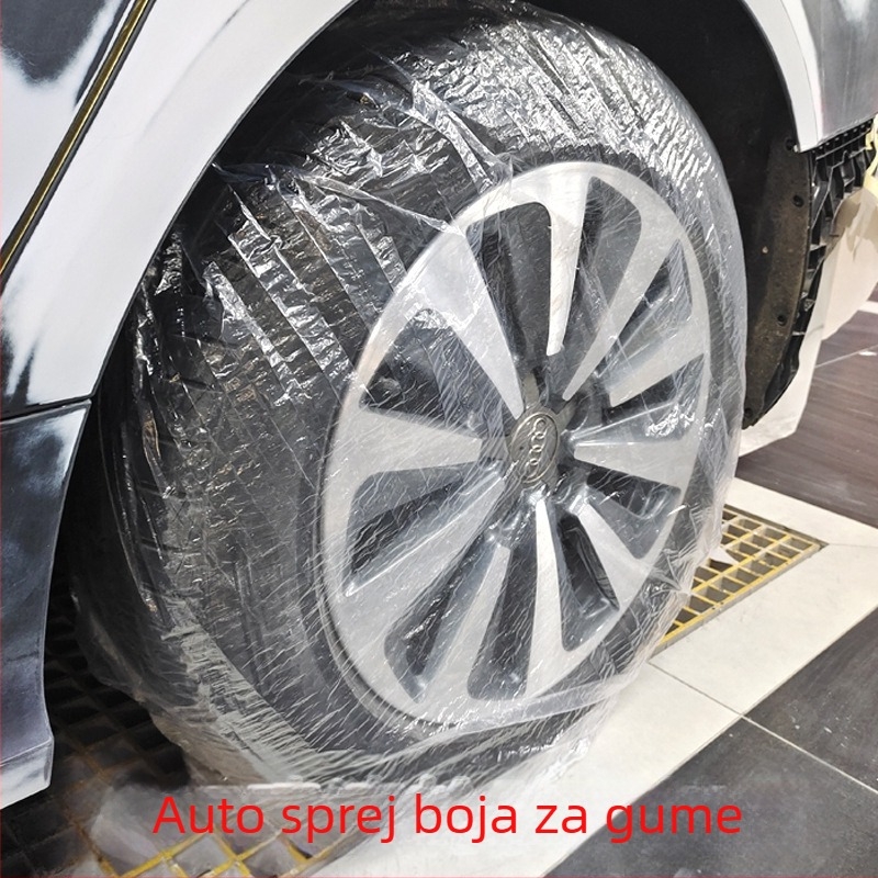 Jednokratna plastična navlaka za gume za lakiranje, univerzalni pokrov protiv pseće mokraće, PVC materijal, model +63, brend Great beauty speed of light, licencirana privatna etiketa: Da