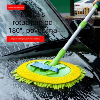 Mop za pranje automobila s chenille materijalom i teleskopskom kovnom drškom; marka Inscription car zhibao; moguća privatna marka; prilagodba: Da