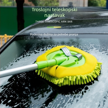 Mop za pranje automobila s chenille materijalom i teleskopskom kovnom drškom; marka Inscription car zhibao; moguća privatna marka; prilagodba: Da