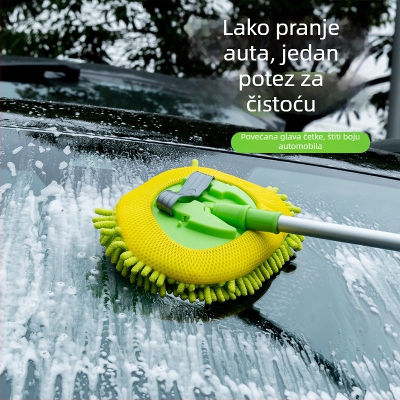 Mop za pranje automobila s chenille materijalom i teleskopskom kovnom drškom; marka Inscription car zhibao; moguća privatna marka; prilagodba: Da
