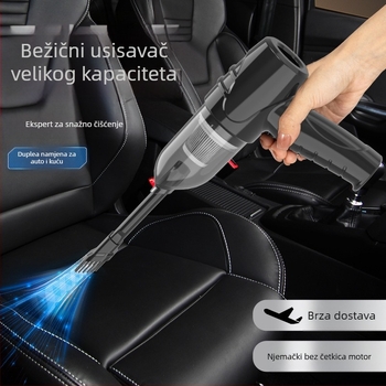 Ručni bežični usisavač za automobil i dom s brushless motorom; 7.4V/12V, 90W, 9000Pa, punjenje, kabel 350 cm