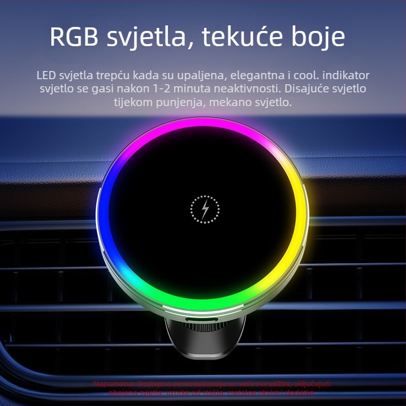 Automobilski magnetski držač s bežičnim punjenjem MagSafe za iPhone — 15W, magnetska montaža, za otvor za ventilaciju, univerzalna kompatibilnost