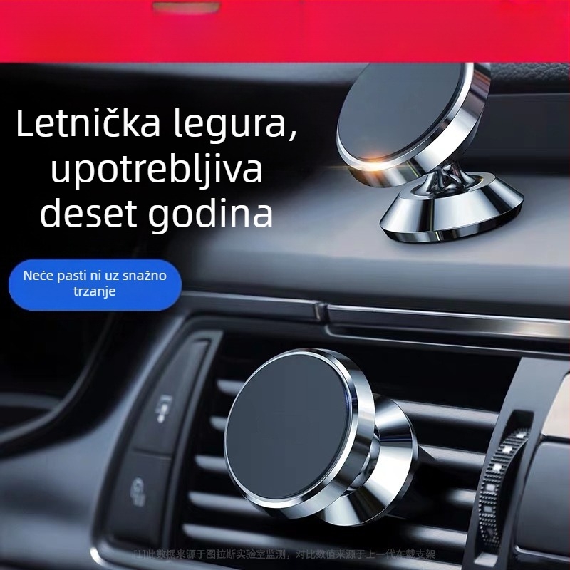 Držač za mobitel u automobilu s magnetskim držačem za zračni otvor i ploču instrumenta, aluminijska legura s CD teksturom, prilagođeno logo, licencirana privatna oznaka