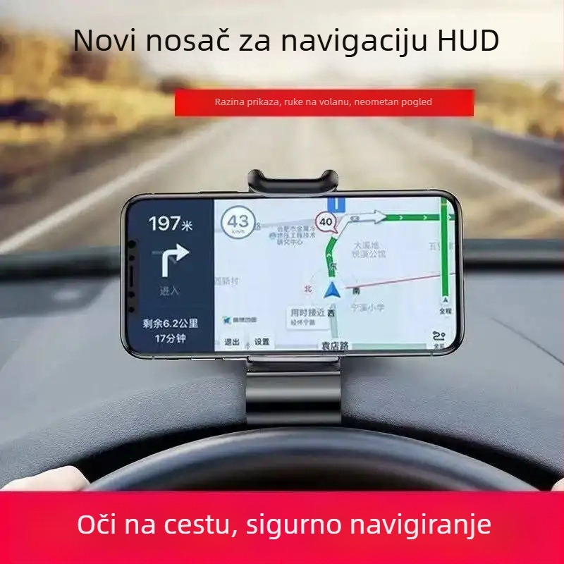 Držač za auto za ploču s rotacijom od 360°, prijenosan i ultra tanak, plastičan, model miss12