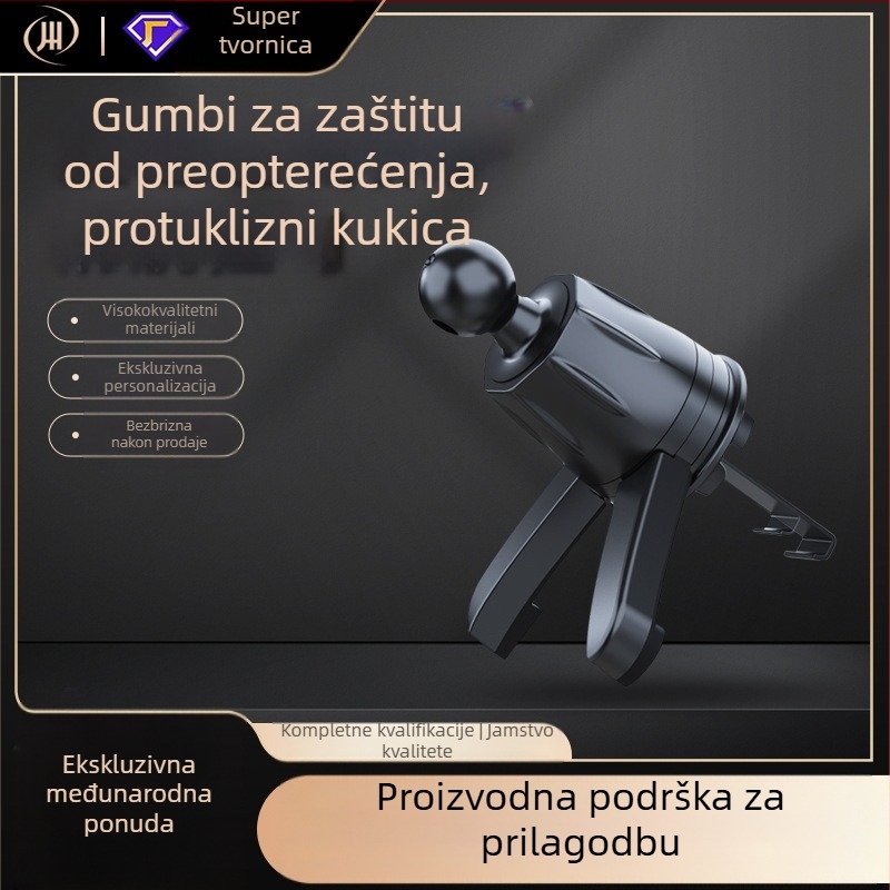 Držač za telefon u automobilu za otvor zraka s rotirajućom glavom, Snap-on ugradnja, prilagodljiva navigacija