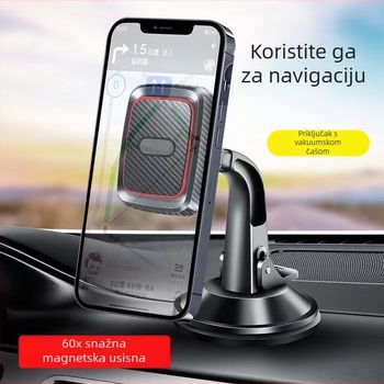 Držač za telefon u automobilu s magnetskim silikonskim usisnim čašom, univerzalno za središnju konzolu