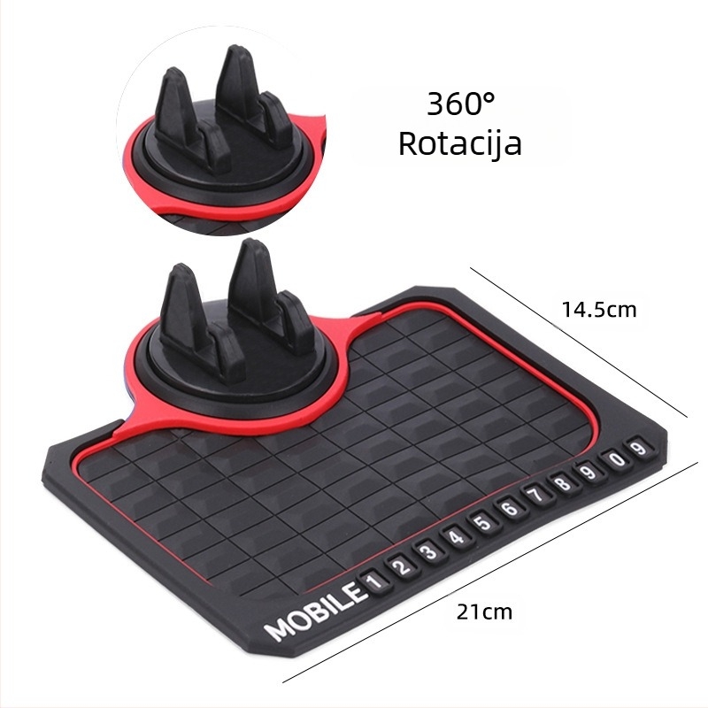 PVC materijal protuklizna podloga za automobil s 360° rotirajućim držačem navigacije i multifunkcionalnom prostirkom za odlaganje na ploči instrumenata