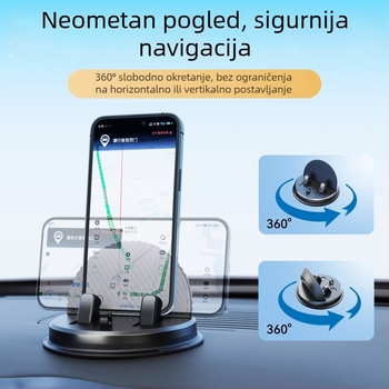 THIS IS SPRING Držač za telefon za ploču automobila s usisnom čašom, univerzalni, ABS+PC+TPE