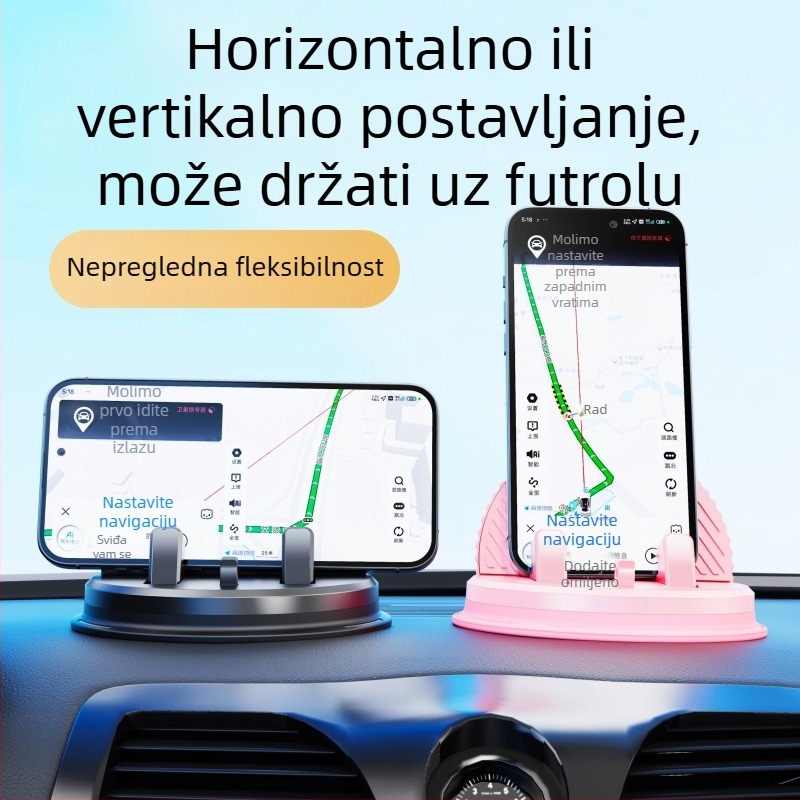THIS IS SPRING Držač za telefon za ploču automobila s usisnom čašom, univerzalni, ABS+PC+TPE