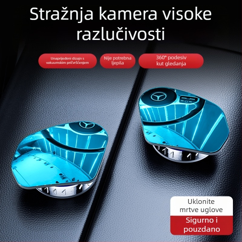Auto retrovizor dodatak – okruglo ogledalo, pomoć pri mrtvom kutu, 360° široki ugao, pričvršćivanje vakuumom
