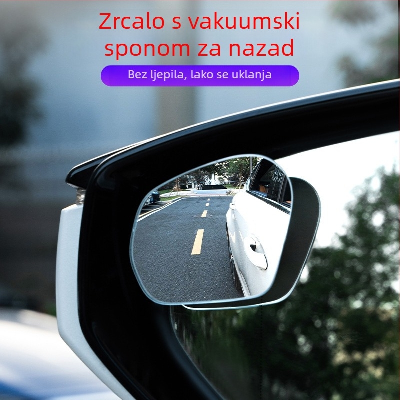 Auto retrovizor dodatak – okruglo ogledalo, pomoć pri mrtvom kutu, 360° široki ugao, pričvršćivanje vakuumom