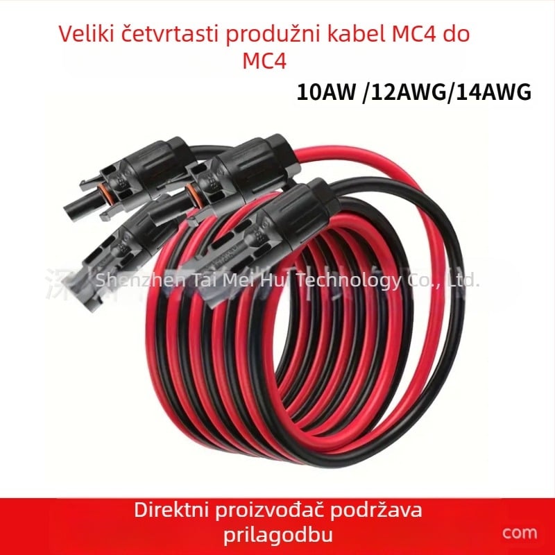 MC4–MC4 produžni kabel za solarne sustave, 10 AWG kabel velike snage za pohranu energije