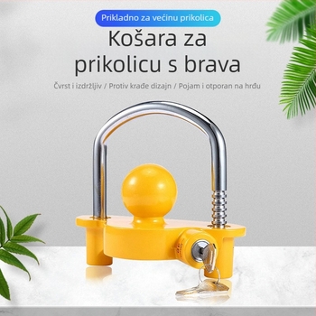 Zamka protiv krađe za prikolicu, model S241, aluminijsko-željezna legura, cilindar od cinkove legure