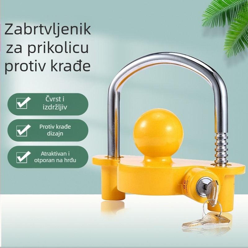Zamka protiv krađe za prikolicu, model S241, aluminijsko-željezna legura, cilindar od cinkove legure
