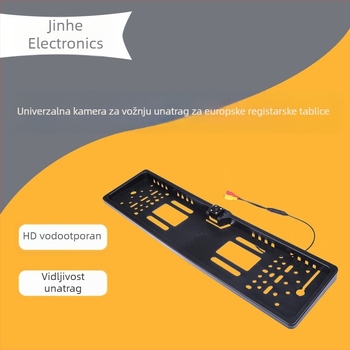 Automobilska kamera s okvirom za europsku registarsku pločicu, 4 LED svjetla, vodootporna stražnja kamera, kut gledanja 170°, rezolucija 720x460, 12V