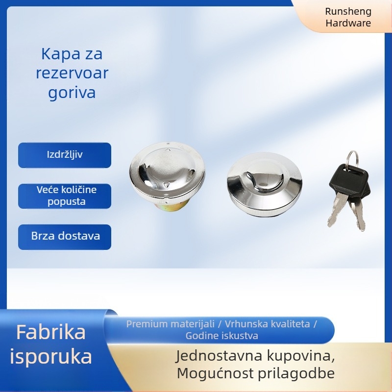 Nehrđajući čelični poklopac spremnika goriva za motocikle i tricikle – univerzalni model s ključem i standardni diesel poklopac s brtvom protiv curenja