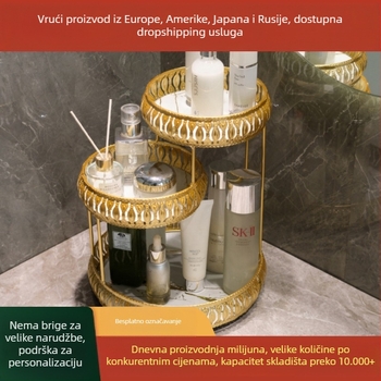 Željezni 3-stupanjski stolni regač za pohranu, prijenosan i odvojiv, otporan na vlagu, za desktop, spavaću sobu, kupaonu i dnevni boravak