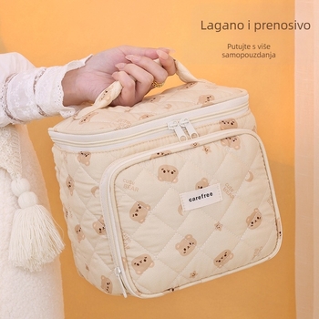 Putna kozmetička torbica s pregradama, ultra lagana od poliestera, uzorak životinja, unisex, zima 2024.