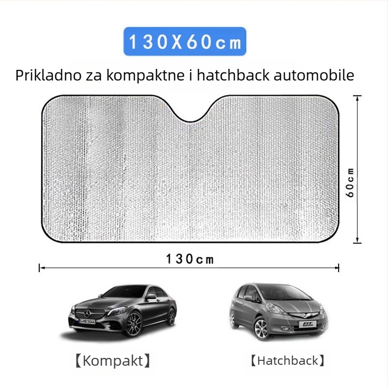 Sjenilo za automobil za prednje staklo, univerzalna ugradnja, prugasti uzorak, jednostavan stil, aluminijska folija, instalacija sa usisnom čašom