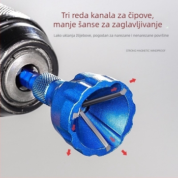 Alat za zaobljavanje i uklanjanje burr s šestokutnim osovinama, otporan na habanje volframsko čelika, tri oštrice