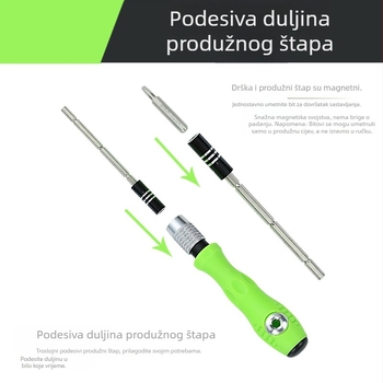 32-u 1 višenamjenski precizni odvijač set za demontažu i popravak mobitela, Cr_V krom-vanadijska čeli, magnetske glave, PP+TPR držač, križni vrh