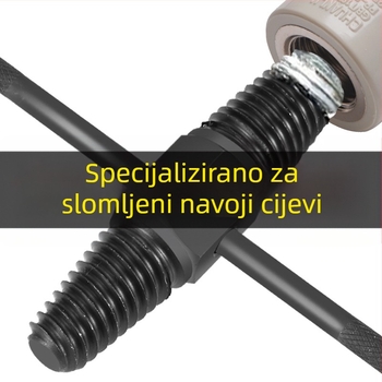 Univerzalni izvlačivač za slomljene glave vijaka vodovodnih cijevi — čelik od ugljika, duljina 90 mm, težina 0,2 kg