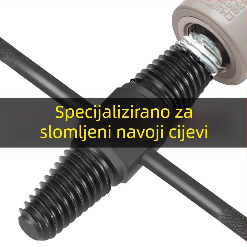 Univerzalni izvlačivač za slomljene glave vijaka vodovodnih cijevi — čelik od ugljika, duljina 90 mm, težina 0,2 kg