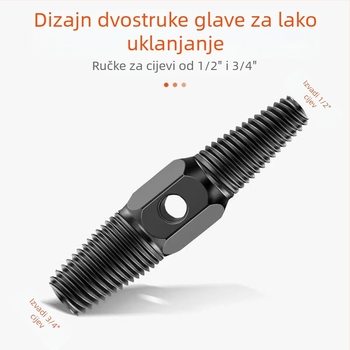 Izvlačenje prekinute niti slavine, kućna upotreba, dvostruka glava s anti-slip zubima, alat za popravak trokutastog ventila za vodovodne cijevi