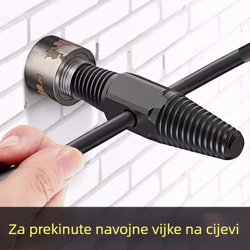 Izvlačenje prekinute niti slavine, kućna upotreba, dvostruka glava s anti-slip zubima, alat za popravak trokutastog ventila za vodovodne cijevi