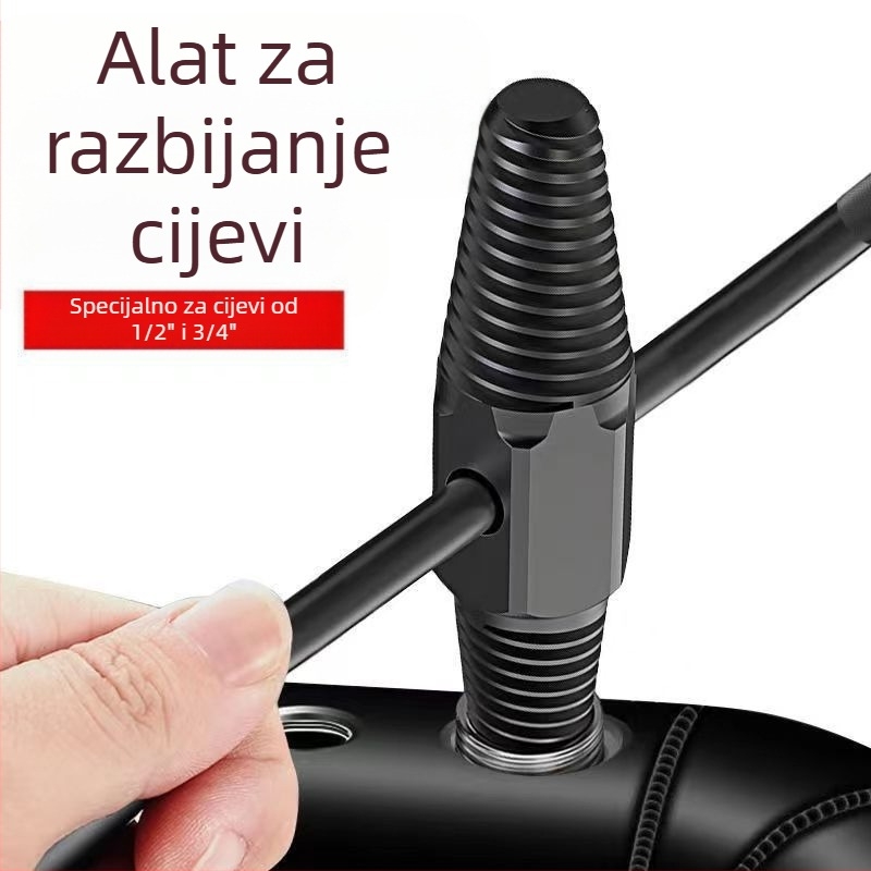Izvlačenje prekinute niti slavine, kućna upotreba, dvostruka glava s anti-slip zubima, alat za popravak trokutastog ventila za vodovodne cijevi