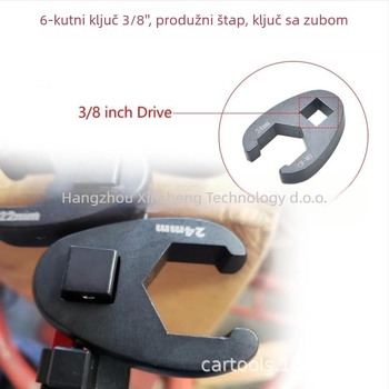 Set glavnih dijelova ključeva za autoservis, visoko ugljični čelik, dvije verzije: 15 glava i 19 glava, masa 1,4–2 kg