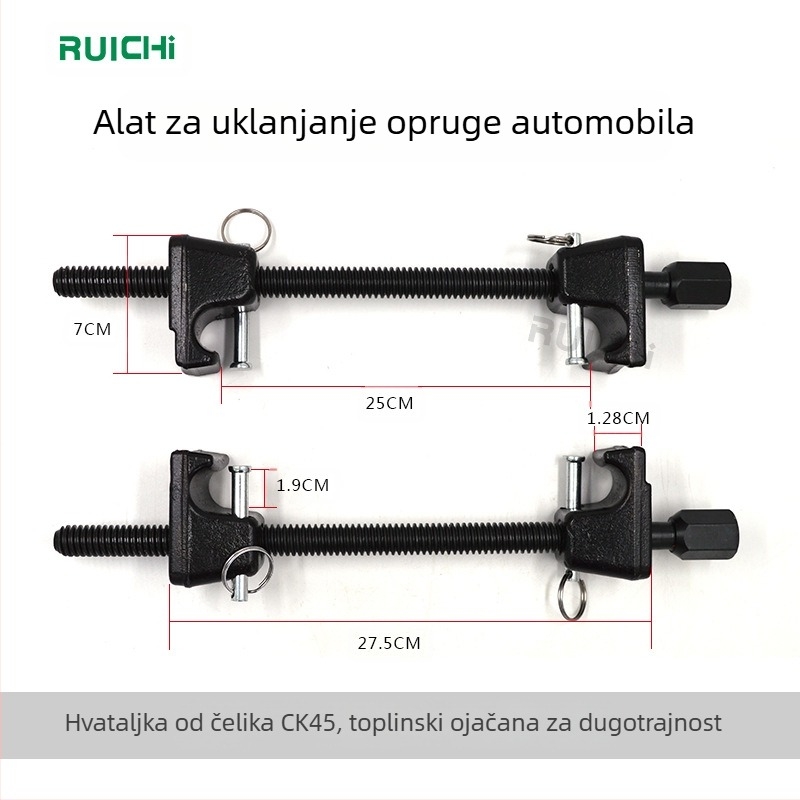 DTBD 2-komadni komplet za demontažu amortizora automobila i kompresor za opruge — krom vanadij čelik, plastična kutija, 3,6 kg