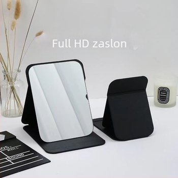 Sklopivo ogledalo za šminkanje za stolnu upotrebu, okvir PU/PS/PVC, prijenosno, moguć ispis logotipa