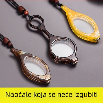 Naočale za čitanje, sklopive, lagane, na lančiću oko vrata, s punim okvirom