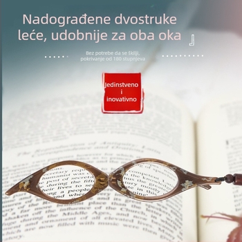 Naočale za čitanje, sklopive, lagane, na lančiću oko vrata, s punim okvirom