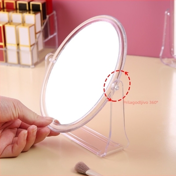 Pultno dvostrano ogledalo za šminku, rotirajuće, s plastičnim okvirom