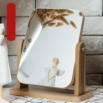 Stolno ogledalo s jednostranim zrcalom, drveni okvir, pogodno za dnevni boravak, spavaću sobu ili kupaonicu