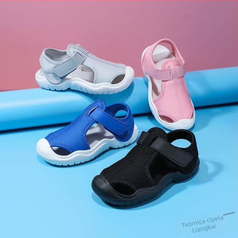 Unisex sandale s zatvorenim prstom, udoban EVA potplat, gornji dio od platna, ljetne plažne obuće