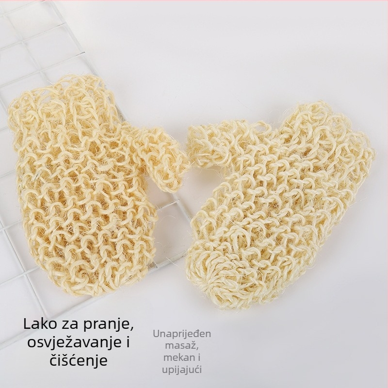 Jeannier sisal rukavice za kupanje — ručno pletene, prilagodljiva obrada, privatna oznaka dostupna