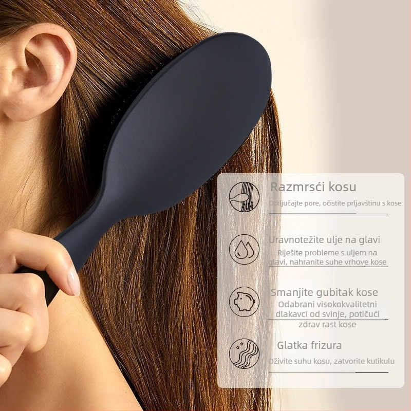 Četka za kosu s ovalnom pločom od ABS-a, s zračnim jastučićem i masaža vlasišta