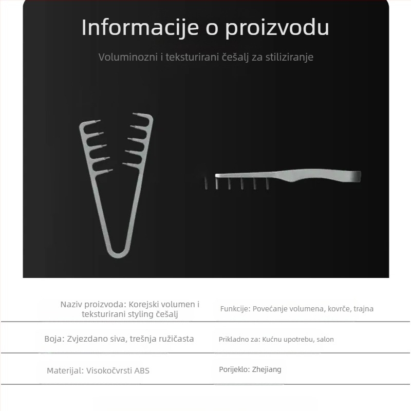 Četka za kosu ABS, unisex alat za stiliziranje – podizanje korijena i volumen