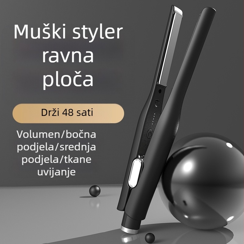 Dvostruki električni uvijač i pegla za kosu s pločama od turmalinsko-keramičke keramike, negativni ion, 10-stupanjaski raspon temperature, žično napajanje