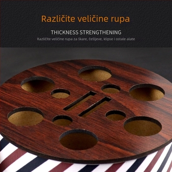 Kutija za pohranu frizerskih alata s protukliznom dnom – retro personalizirani dizajn za škare i češljeve