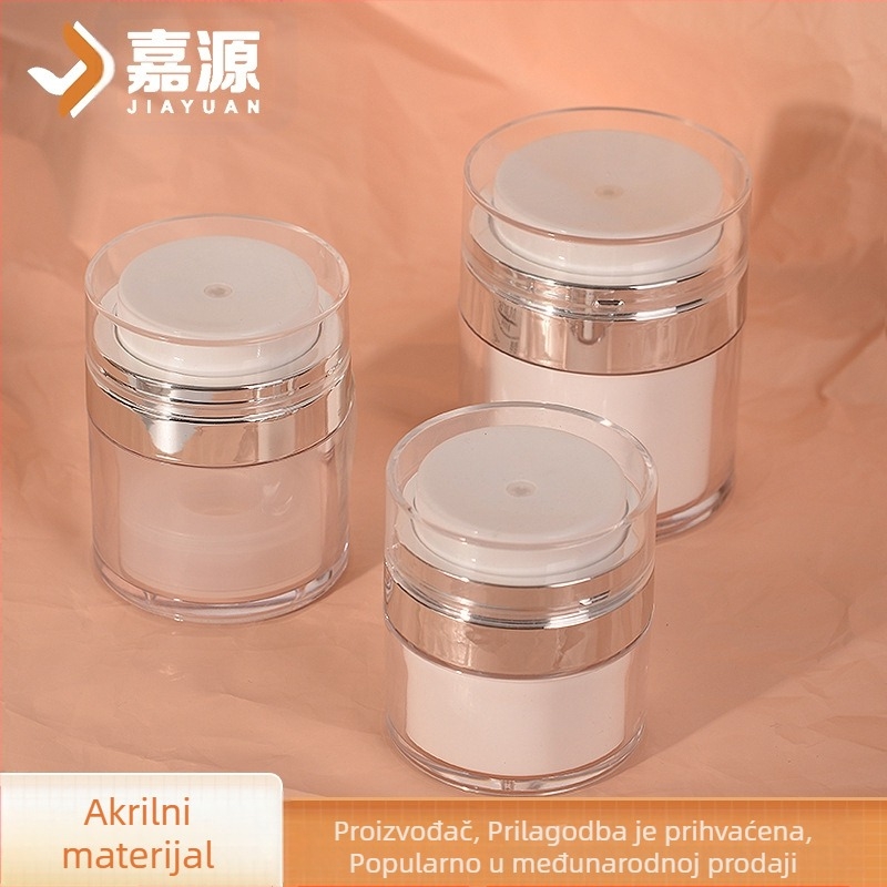 Akrilna vakuumska boca za krem s pumpicom, injekcijsko oblikovana, elektrogalvanski završetak, kozmetičko pakiranje