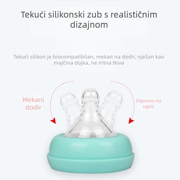 Meiyingtang bočica za novorođenče od PP s držačem, širokim otvorom, oblika luka, otisnutim logom