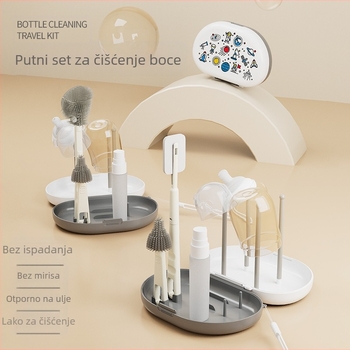 Bonmin Prijenosni set četkica za bočice – Silikonske četkice za bočice, Putni set za čišćenje